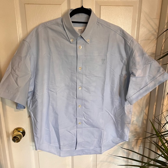 Ami Light Blue Casual Button Down Shirt - Picture 1 of 5